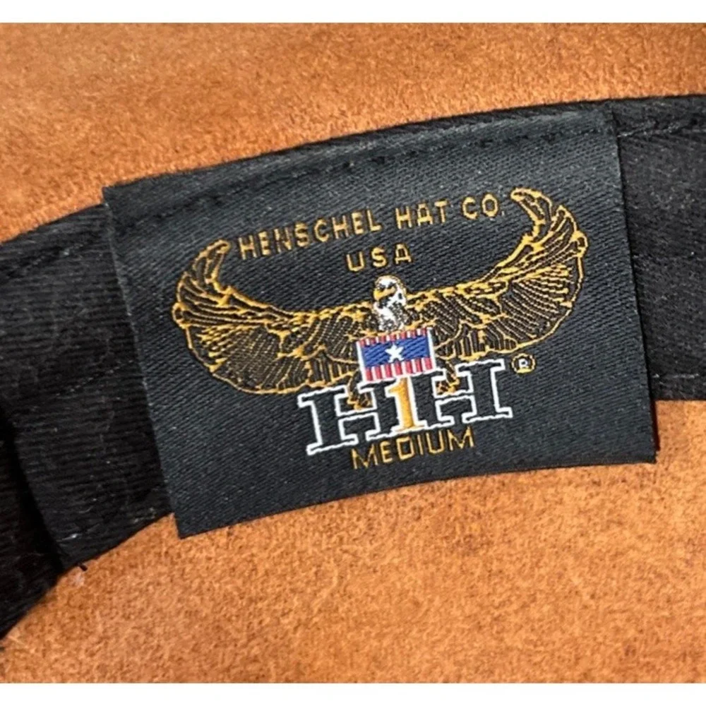 Henschel Osage Brown Cowhide Leather Safari Hat Mens Size Medium Indian Jones